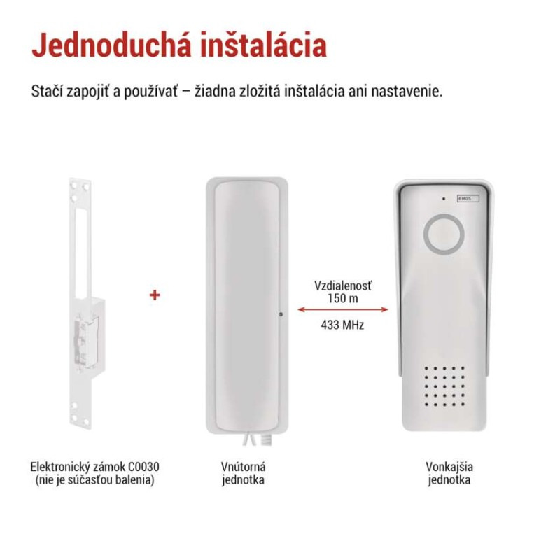 Bezdrôtová sada domáceho audio vrátnika H1088, 1 účastník 4