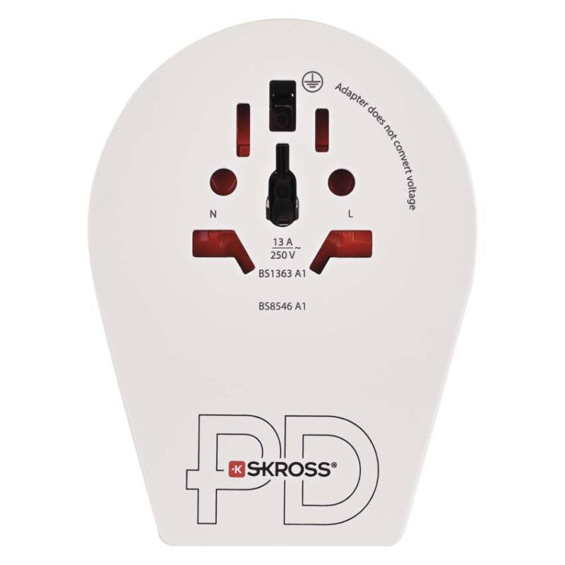 Cestovný univerzálny adaptér pre cudzincov do strednej Európy, 1×USB-C, 1×USB-A 2