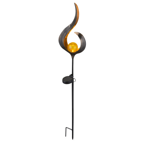 Solárne svietidlo, kov bronzový, sklo priehľadné, imitácia prasknutého skla, IP44, akumulátor AAA 60