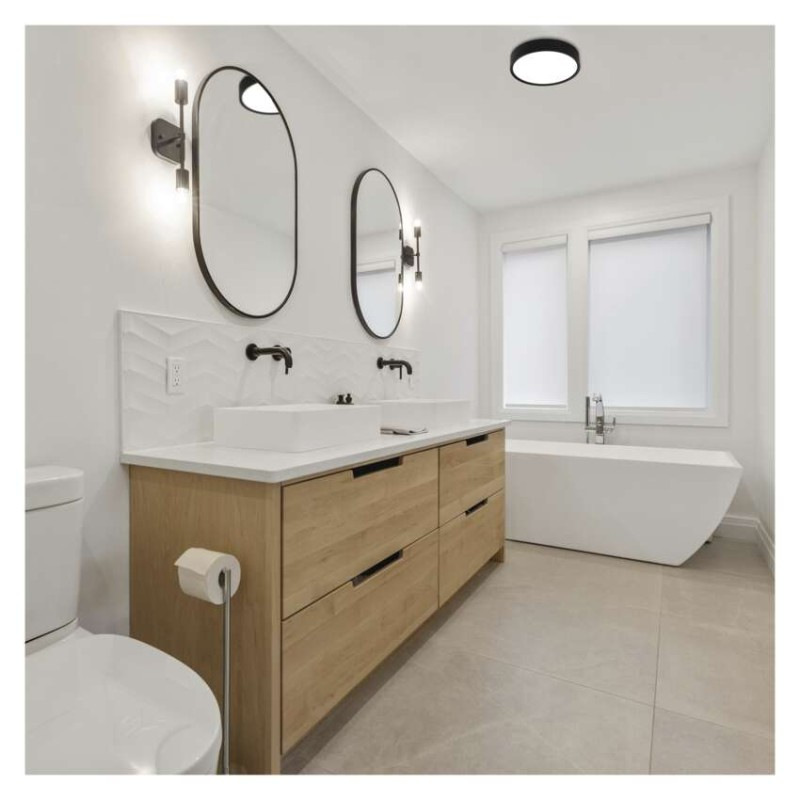 LED prisadené svietidlo RORI kruhové, čierné,17W, CCT 4