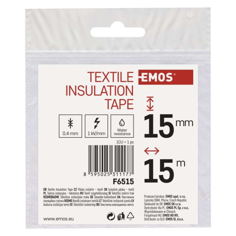 Izolačná páska textilní 15mm / 15m čierna 6