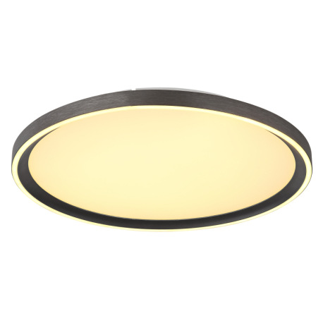 Stropné svietidlo, brúsený hliník sivý, akryl biely, silikón biely, stmievateľné, niekoľko úrovní po 5