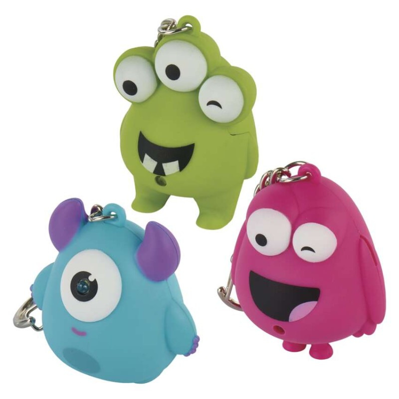 LED kľúčenka - príšerky so zvukom, 18 ks, display box 5