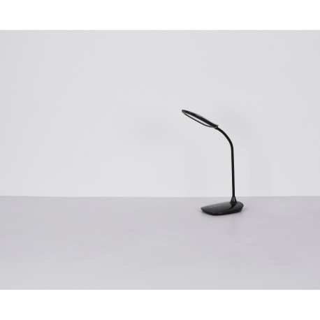 Stolové svietidlo, plast biely a satin., matný biely silikón, dotykové zapnutie/vypnutie/plynulé stm 9