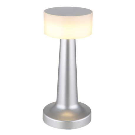 Nabíjateľná stolová lampa, plast nikel, plast biely, dotykové zapnutie/vypnutie, plynulé dotykové st 18