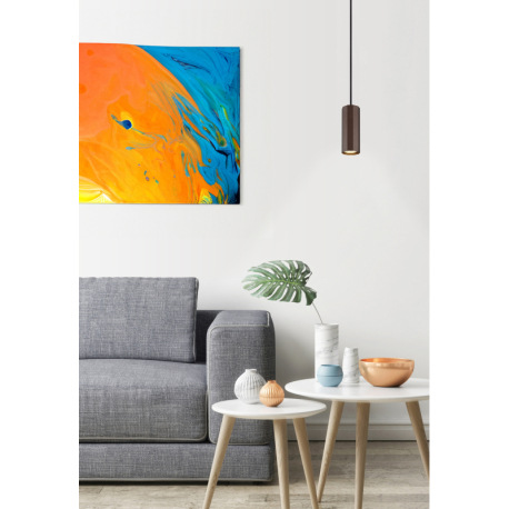 Závesné svietidlo, kov bronz matný, hliník bronz matný, kábel PVC čierny, výškovo nastaviteľné, ø: 1 1