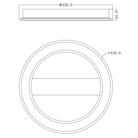 Stropné svietidlo, kov čierny, drevo tmavohnedé, akryl biely, ø: 450mm, V:55mm, vrátane LED 30W 230V 10