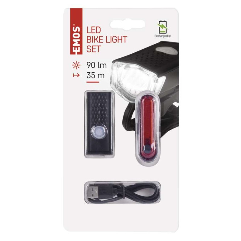 LED predné + zadné nabíjacie svietidlo na bicykel P3923, 90 lm 8