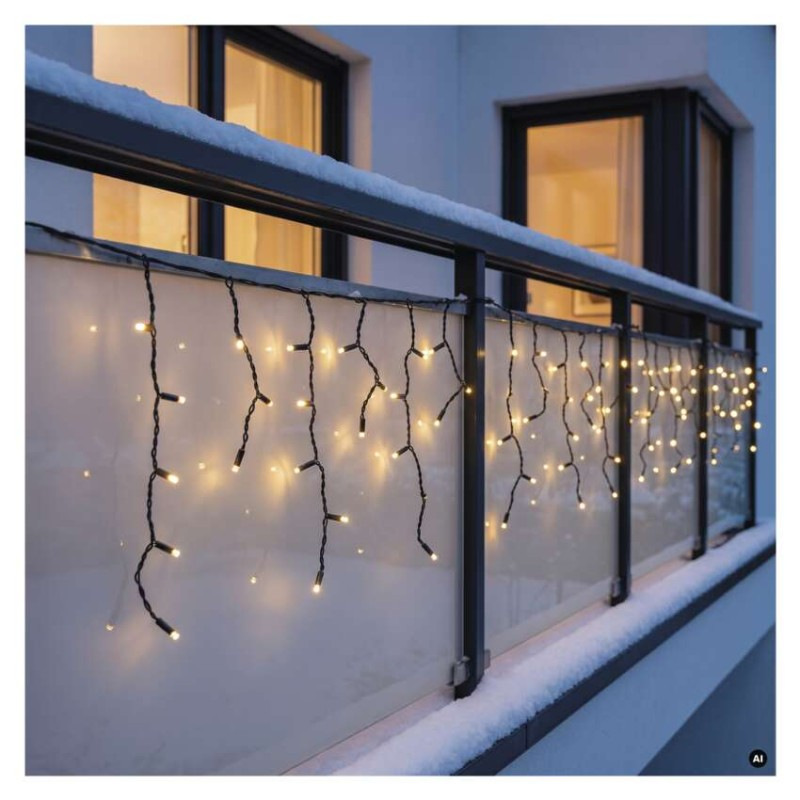 Premium LED spojovacia reťaz preblikávajúca – cencúle, 3 m, vonkajšia, teplá biela 6
