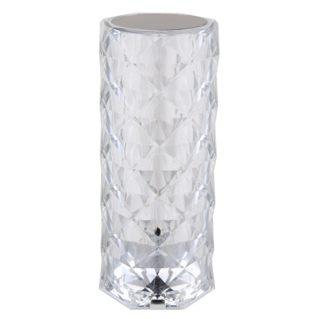 Nabíjateľná stolová lampa číry plast s krištáľovým efektom, dotykové zapnutie/vypnutie, stmievateľná 19