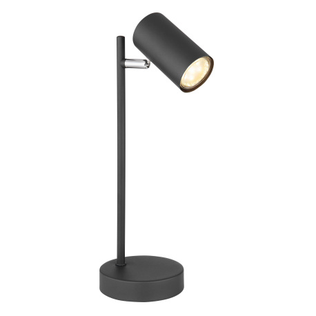 Stolová lampa, kov čierny, kábel 1,5m, vypínač, Ø120, V:350, bez žiarovky 1xGU10, max. 5W 230V