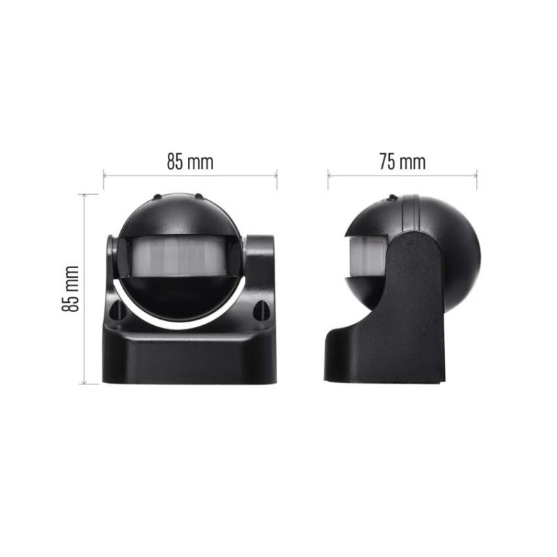 PIR senzor (pohybové čidlo) IP44 1200W, čierny 10