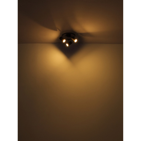 Stropné svietidlo, kov čierny matný, chróm, ø: 250mm, V: 135mm, bez žiaroviek 3xGU10, max. 25W 230V 4