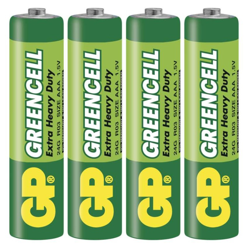 Zinko-chloridová batéria GP Greencell R03 (AAA), 4 ks