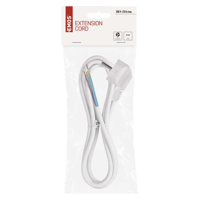 Flexo šnúra PVC 3× 1,0mm2, 2m, biela 1