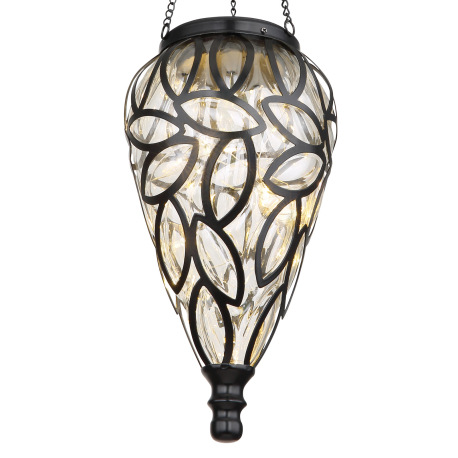 Solárne svietidlo, kov čierny, plast čierny, plast priehľadný, IP44, ozdobná kvapka na zavesenie, ak 6