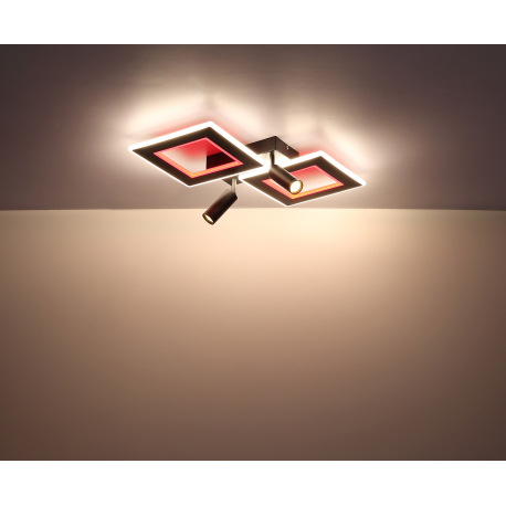 Stropné svietidlo kov čierny matný, akryl opál, stmievateľné, pamäťová funkcia, nočné svetlo, diaľko 16