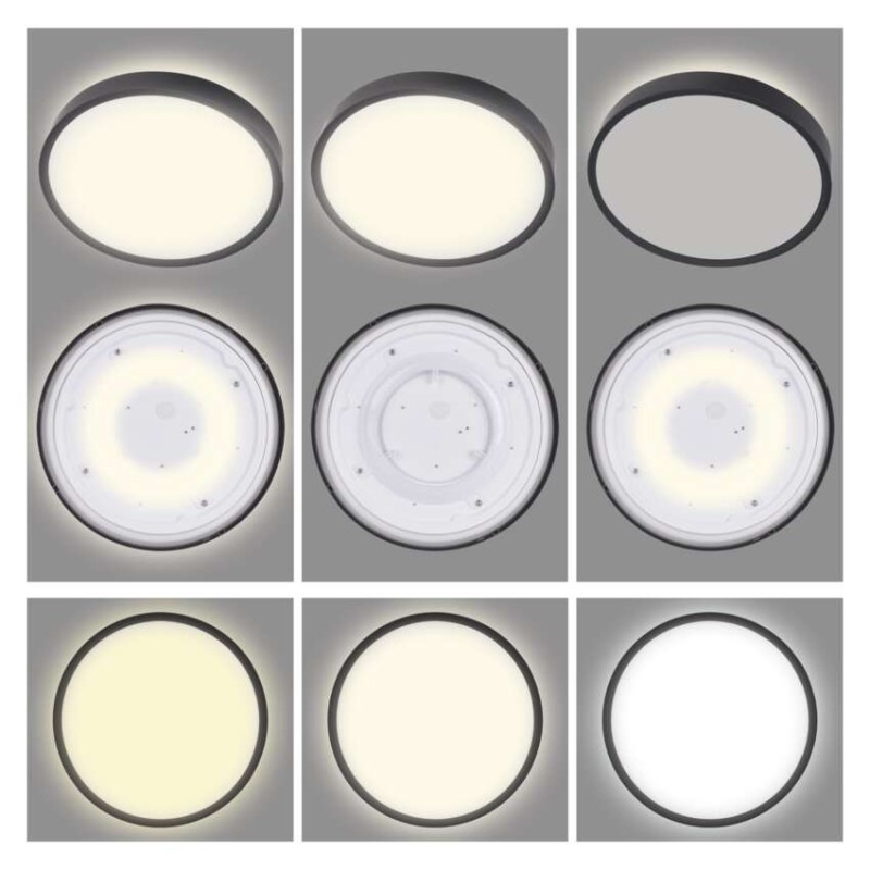 LED prisadené svietidlo RORI kruhové, čierné,17W, CCT 13