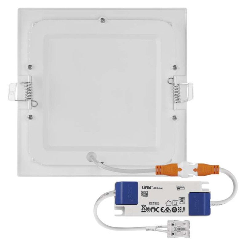 LED vstavané svietidlo NEXXO, štvorec, biely, 12W, teplá biela 9