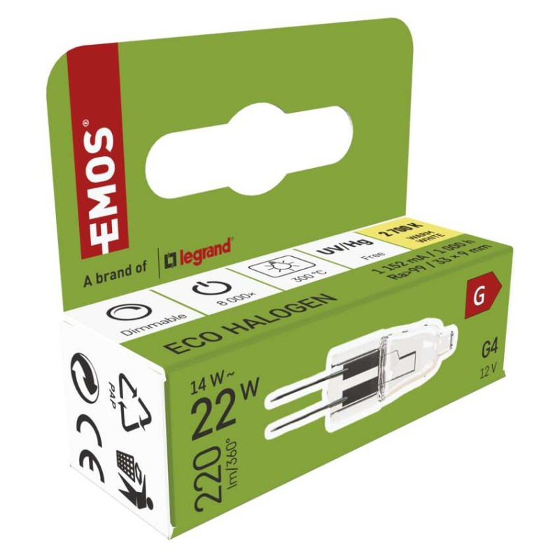 Halogénová žiarovka JC 14W G4 teplá biela 8