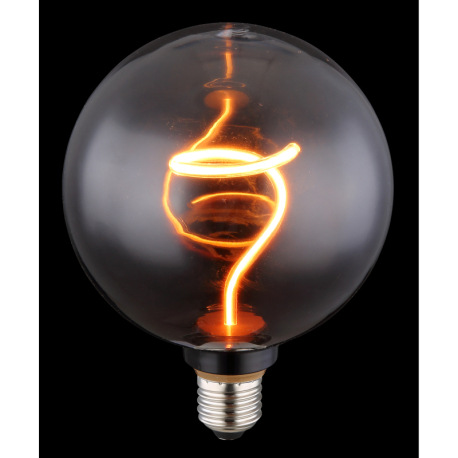 LED žiarovka, sklo dymovej farby, ø: 125mm, V: 164mm, 1xE27 LED 4W 230V, 140lm zdroj, 140lm výstup, 3