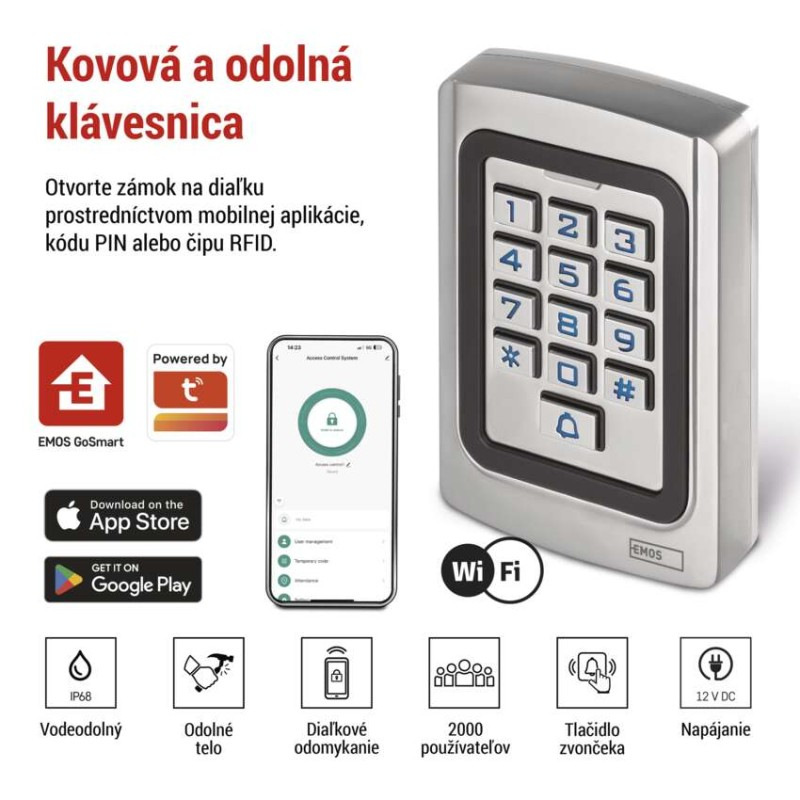 GoSmart Kódová klávesnica IP-006AX, WiFi 2