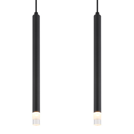 Závesné svietidlo, kov čierny, akryl satinovaný, číry, kábel PVC čierny, DxŠxV: 760x80x1200mm, bez ž 6