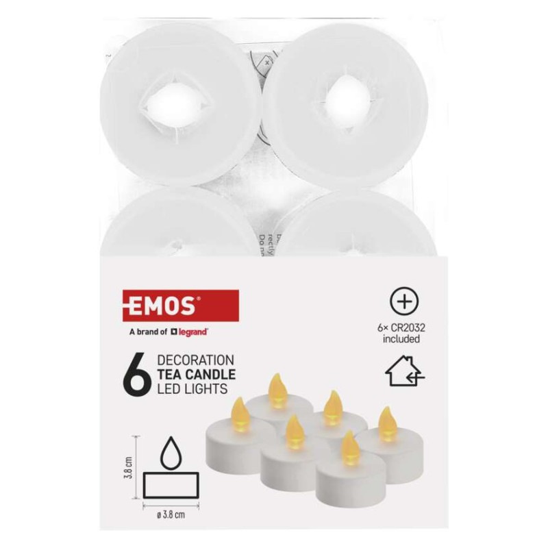 LED dekorácia – 6x čajová sviečka biela, 6x CR2032, vnútorná, vintage 5