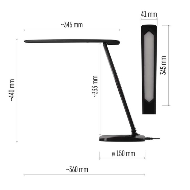 LED stolná lampa CHASE, čierna 2