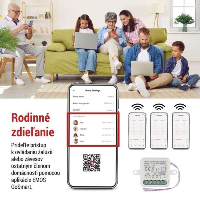 GoSmart modul motora IP-2122CZ, ZigBee, 2-kanálový 2