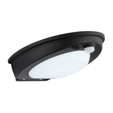Solárne svietidlo, plast čierny/biely, vypínač, prepínač, batéria CR18650 1200mAh 3,7V, IP54, nabíja 14