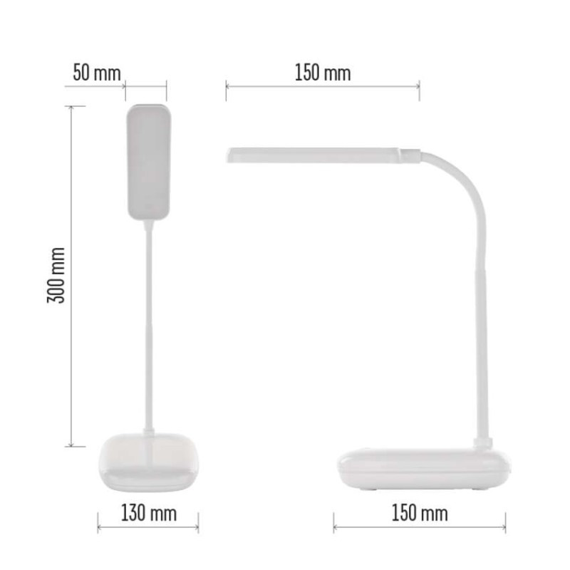 LED stolná lampa MOLLY, biela 2