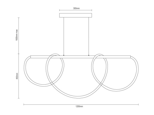 LED závesné svietidlo + diaľkový ovládač 75W - J4390/B 1