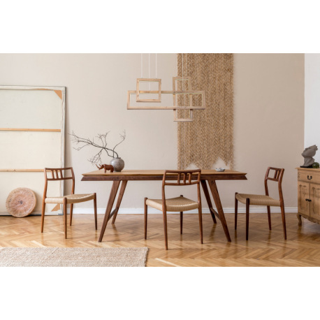 Závesné svietidlo kov čierny matný, MDF imitácia dreva, plast biely, kábel PVC čierny, výškovo nasta 1