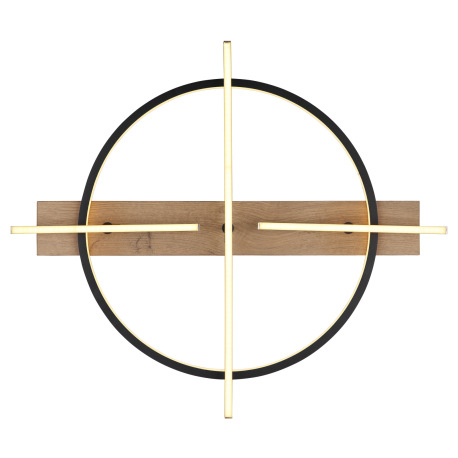 Stropné svietidlo, kov/hliník čierny, MDF so vzhľadom dreva, mosadz, plast opál, niekoľko úrovní cez 14