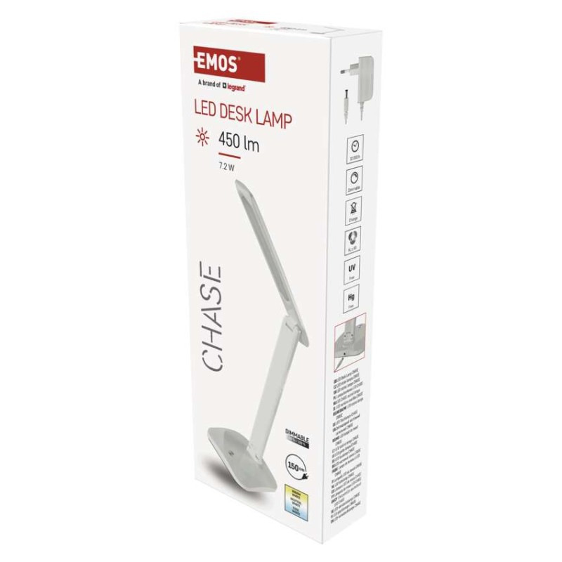 LED stolná lampa CHASE, biela 3