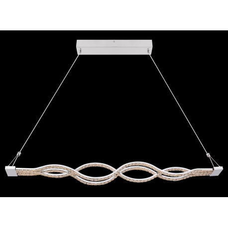 Závesné svietidlo, chróm, sklo priehľadné, sklenené krištále priehľadné, diaľkové ovládanie, fixácia 6