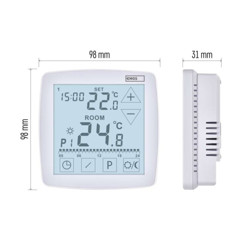 Izbový programovateľný drôtový OpenTherm termostat P56A02 7