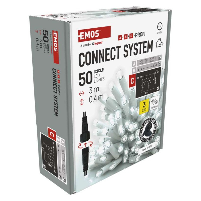 Profi LED spojovacia reťaz biela – cencúle, 3 m, vonkajšia, studená biela 11