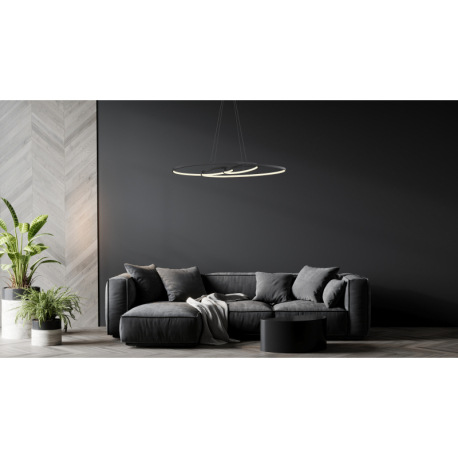 Závesné svietidlo, kov čierny, hliník čierny matný, plast biely, kábel PVC čierny, niekoľko úrovní c 12