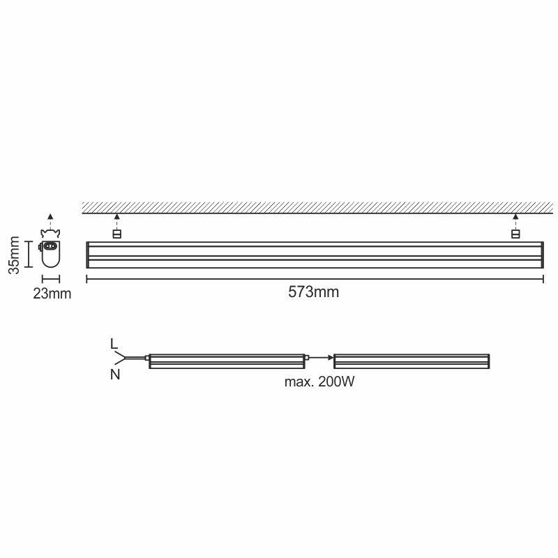 LED podlinkové nadpájacie svietidlo 9W / IP20 T5 / 600 / 4000K - LNL822 6