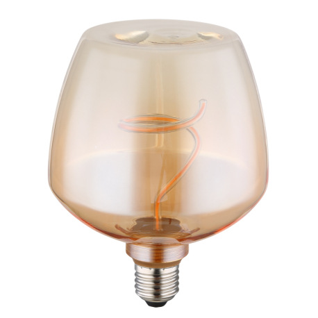 LED žiarovka, sklo jantárové, ø: 123mm, V: 163mm, 1xE27 LED 4W 230V, 240lm zdroj, 240lm výstup, 1800 3