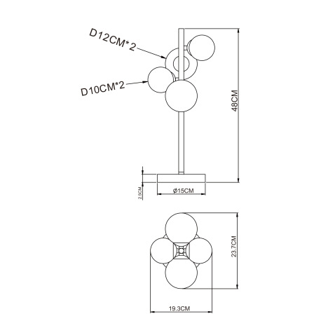 Stolová lampa, kov čierny, kov mosadz, sklo jantárové, s vypínačom na kábli, DxŠxV:240x190x480mm, dĺ 10