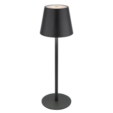 Stolová lampa, kov/plast čierny/biely, dotyk. zap/vyp/stmievanie, USB-A 2.0 - USB-C; aku CR18650 180 11