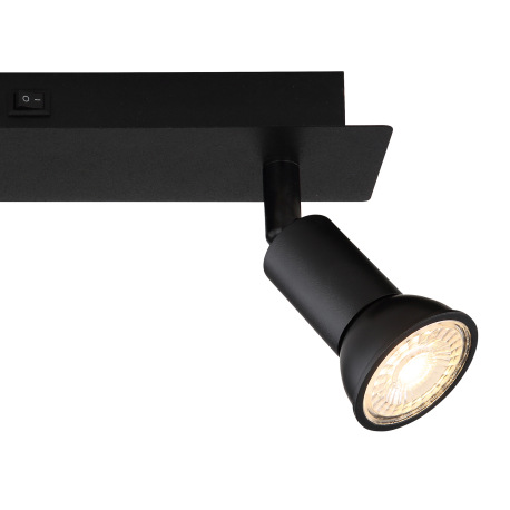 Nástenné svietidlo kov čierny matný, kolískový vypínač na výrobku, DxŠxV: 250x60x90mm, bez žiaroviek 13