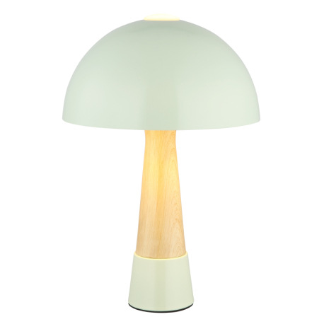 Stolná lampa, kov, zelená matná, kov imitácia dreva, kábel PVC čierny, kolískový vypínač na kábli, ø