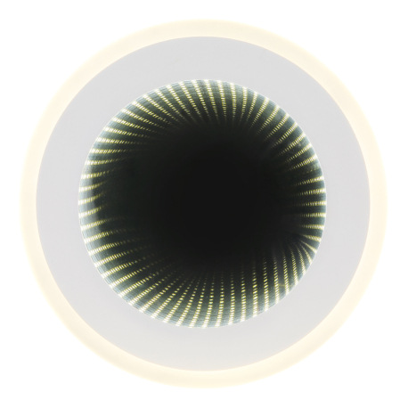 Stropné svietidlo, kov biely, plast, zrkadlový 3D efekt, akryl biely, ø: 225mm, V: 40mm, vrátane LED 10