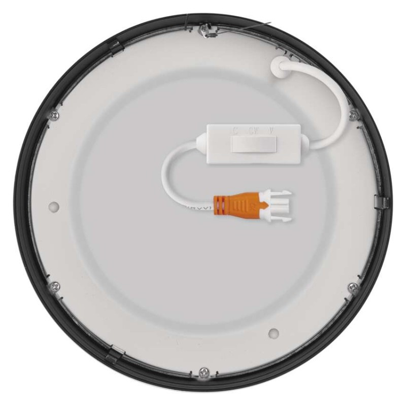 LED prisadené svietidlo, kruhové, čierne, 12,5W, CCT 12