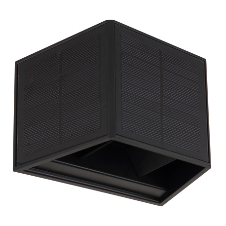 Solárne svietidlo, plast čierny, priehľadný, vypínač, svieti smerom hore a dole, tienidlom nastavite 2