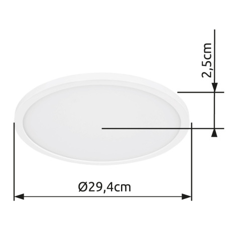 Stropné svietidlo, plast biely, plast satinovaný, plast biely, podsvietenie, 3 úrovne osvetlenia pom 14